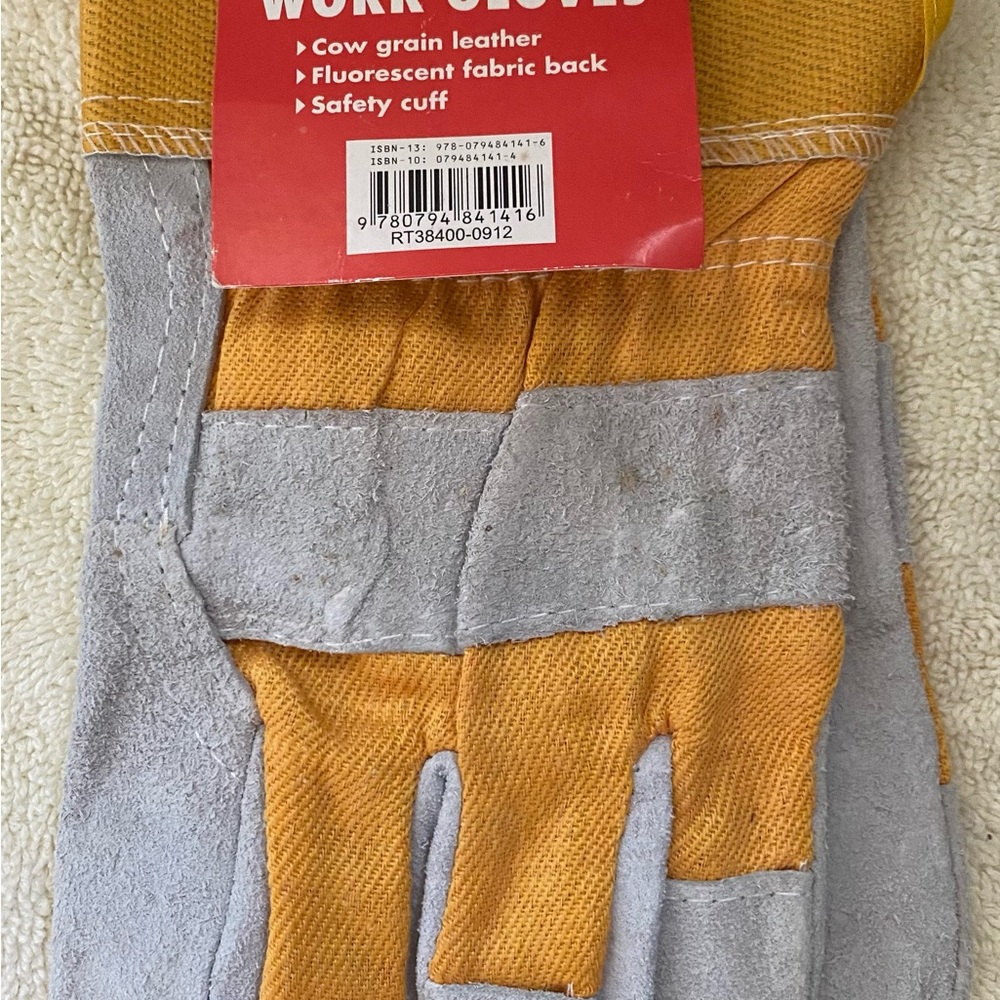 Work Gloves with Safety Cuff - Orange and Gray